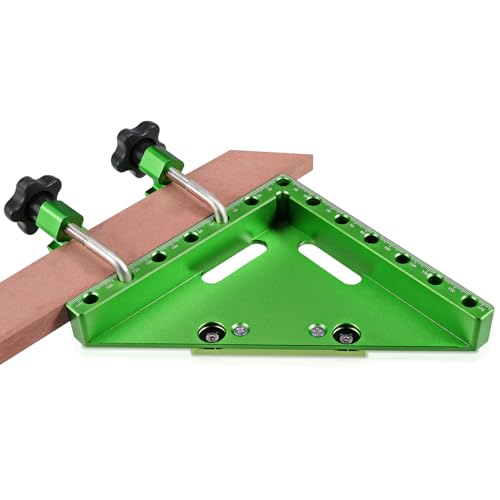 LKHOME 45 Degree Miter Sled for Table Saw 45degree Cutting Tool Table Saw Jig Accessories Fits 3/8" x 3/4" Miter Slot, Aluminum Alloy Woodworking Jig Tool for Making Frames Boxes-Fence Accessory