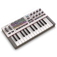 Akai Professional MPK Mini IV USB-C MIDI Keyboard Controller für Anfänger und Produzenten - MPC Drum Pads, Pitch- und Modulationsräder, Musikproduktionssoftware, Native Instruments Soundpaket, Grau