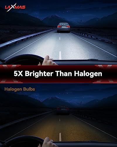 Image of Laxmas H4 bulbs, 50000LM 60000+ Hours Lifespan Real 1:1 Size 6000K Cool white, IP68 waterproof fog bulbs, plug and play, pack of 2