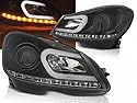 Tuning-Tec LED Tube Light Scheinwerfer Set Schwarz für Mercedes C-Klasse W204 2011–2014 Limousine & Kombi