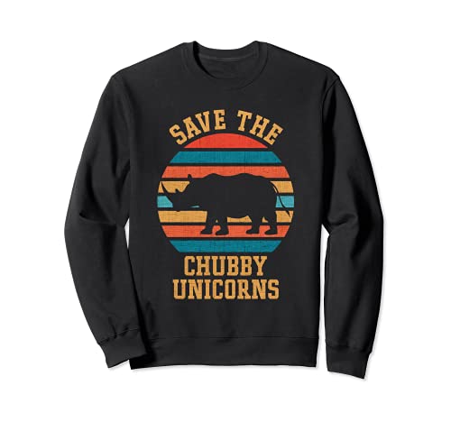 Funny Save The Gordby Unicornio Vintage Retro Save The Rhino Sudadera