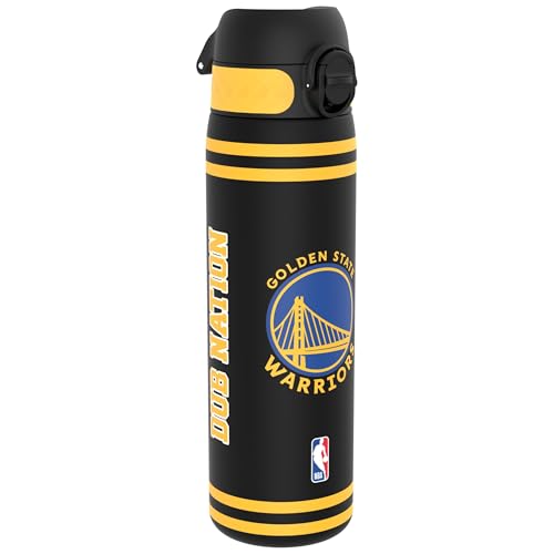 Ion8 NBA Golden State Warriors Borraccia a Prova di Perdite, 500ml, Facile da Aprire, Serratura Sicura, Lavabile in Lavastoviglie, Senza BPA, Maniglia per il Trasporto, Adatta a Portabicchieri,