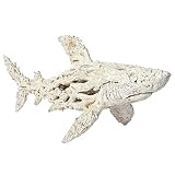 Nautical Ocean Decor Coral Reef Shark Beach Home Decor Coral Look Polystone Tabletop Collection (Whi