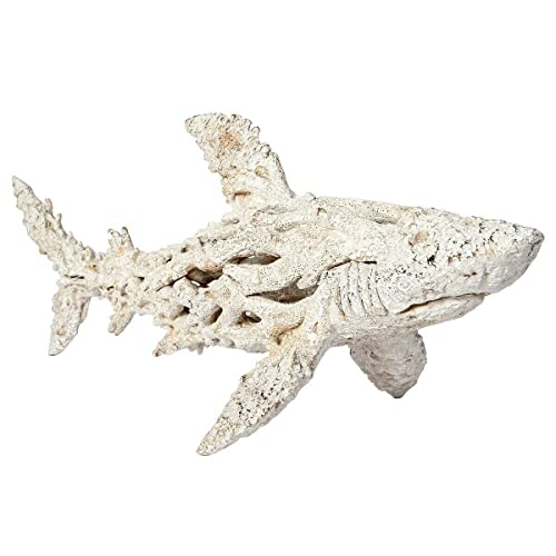 Nautical Ocean Decor Coral Reef Shark Beach Home Decor Coral Look Polystone Tabletop Collection (White) #TOP6