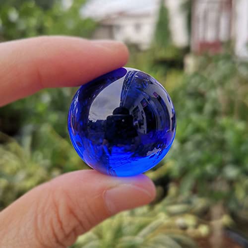 HUANSUN Bola de Cristal Fuente de Agua Bonsai Esfera de Vidrio Decoración del hogar Adornos Feng Shui Figurilla Bola de mármol Regalos, Bola Azul, 30 mm