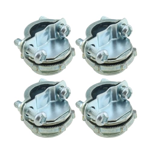 SQXBK 4PCS 1/2 Inch Silver Zinc Alloy Cable Clamp Cable Connector Accessories for Electrical Equipment Connection