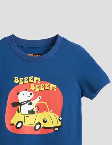 Image of Amazon Brand - Symbol Boys 100% Cotton Graphic Printed Half Sleeves T-Shirt | Age 2-6 Years