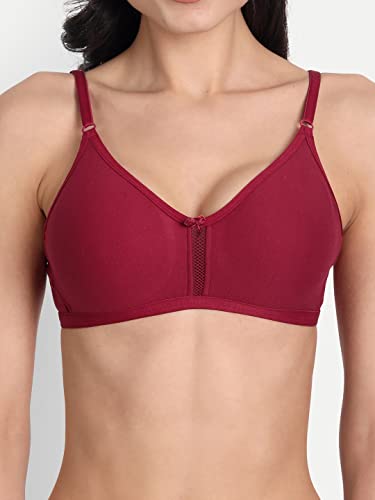 Image of Women's Full Coverage Cotton Blend Bra | Wired Free Lightly Padded Everyday Wear Bras | Soft Breathable Comfortable T-Shirt Bra | Adjustable Straps Lightweight Daily Inner wear for Women Pack of 2