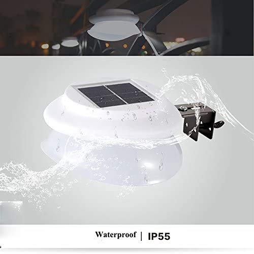 Solar Fence Lights, VEEKI 9 LEDs Solar Gutter Garden Outdoor Lights Pack of 6 White Waterproof Security Lamp for Garden Fence Wall Pathway (4 Pack)