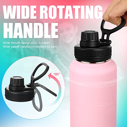 6 Pack 32 Oz Sports Water Bottle, Insulated Stainless Steel Water Flasks Keep Hot And Cold For School Traveling Hiking Biking, Wide Mouth Metal Canteen With Leak Proof Lid (Multi Color) #TOP4