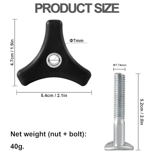 Lawn Mower Handle Bolts 4 Sets T-Handle Nut Screw Bolts Triangular Handle Fastening Screw Set Universal Fixing Nut Replacement Parts Lawnmower Handle Wing Nut for Honda & Most Lawn Mower Machine - Image 3