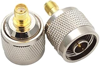 Adapter N Type Adapter SMA Female to N Type Male Crimp N Connector Connector Hf Adapter Male to N Type Female Hf for Wi-Fi Antenna Cable WLAN Wireless WiFi Router (Pack of 2)