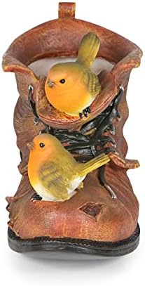 Wrenbury Boot Planter | Robin Garden Ornament Outdoors or Indoors | Place on Patio, Decking or Windowsill | Santa's Boot | Rustic Planter for Yukka, Aloe Vera or Alocasia