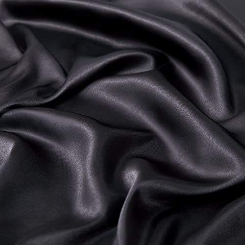 Vonty Satin Sheets King Size Silky Soft Satin Bed Sheets Black Satin Sheet Set, 1 Deep Pocket Fitted Sheet + 1 Flat Sheet + 2 Pillowcases #TOP6