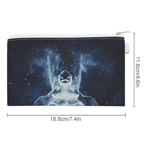 Galactic Deer Moose Fashion Coin Purse Change Makeup Bag Canvas Pencil Pouch Travel2