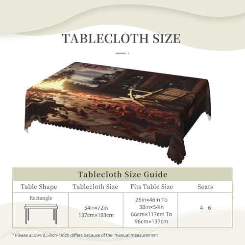 Nappe rectangulaire en tissu The Fire Pit pour masquer et protéger les tables - 7