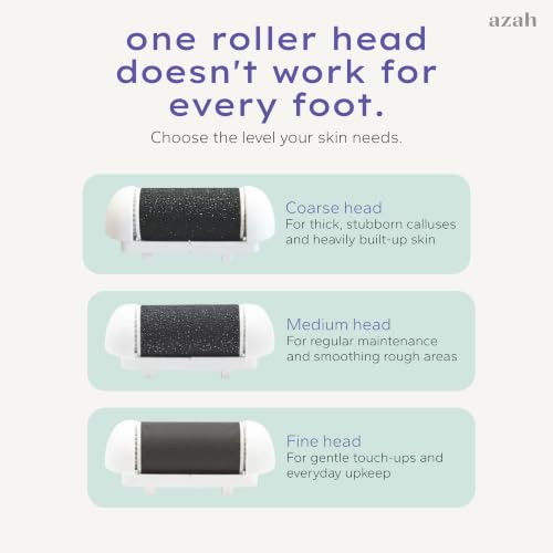 Image of Azah Callus Remover For Feet| Electric Foot Filer For Pedicure | Smooth, Soft Feet In Minutes | IPX6 Waterproof | Electric Hard Skin Remover For Feet | Includes 3 Replaceable Rollers | 1 Year Warranty