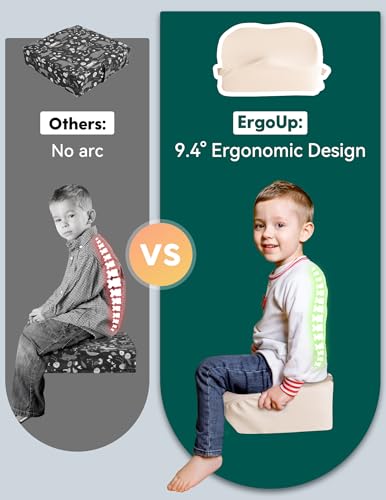 Image of Babelio Ergo-Designed Booster Seat for Kitchen Chair, Promote Proper Upright Posture, Toddler Booster Seat for Dining Table, Suitable for 18 Months to 5 Years, Stain-Resistant Faux Leather, Beige