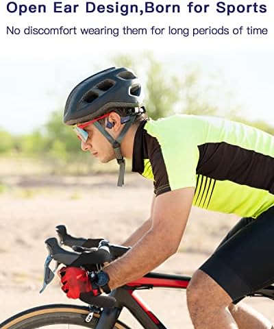 Bone Conduction Headphones,Open Ear Headphones Wireless Bluetooth with Mic,IP54 Waterproof Sweatproof Sport Earphones,Inductivv Bone Conduction Headset for Running Cycling Workouts Gym(Blue)