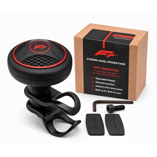 FOURING Steering Wheel Knob – Adjustable Clamp Fit with Reinforced Hex Bolt for Secure 360°