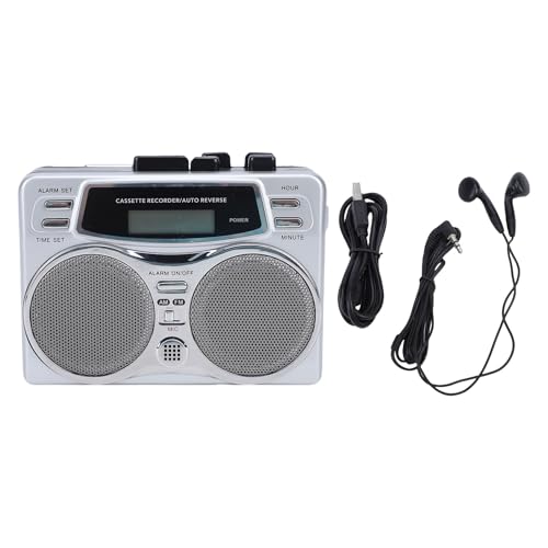 Reproductor de casete con altavoz estereo y reloj digital ASHATA 7