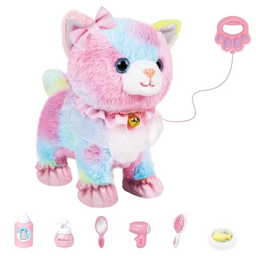 Gatto Robot, Giochi per Gatti per Bambini Animali Domestici Furreal interattivi con attivazione vocale e tattile con guinzaglio telecomandato Robot parlante per Ragazzi e Ragazze, Giocattolo