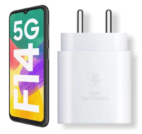 Image of 25W C-Type Super Fast Adapter Compatible with Samsung Galaxy F14 5g Super Fast Charger Adapter for S24 /S23 /S23 fe /S22 /S21 /21 fe /S20 /M14 /M33 /M13 /M35 /M05 /A14, A15 /S24 fe /A16 5g, White