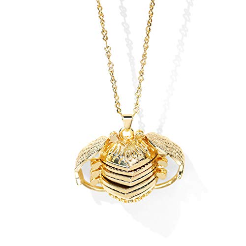 Preisvergleich Produktbild HBINGBING Frauen Halsketten Multi-Layer Gefaltete Flügel Herz Medaillon Anhänger Öffnende Bilderrahmen Glänzend Halskette Familie Liebe Schmuck