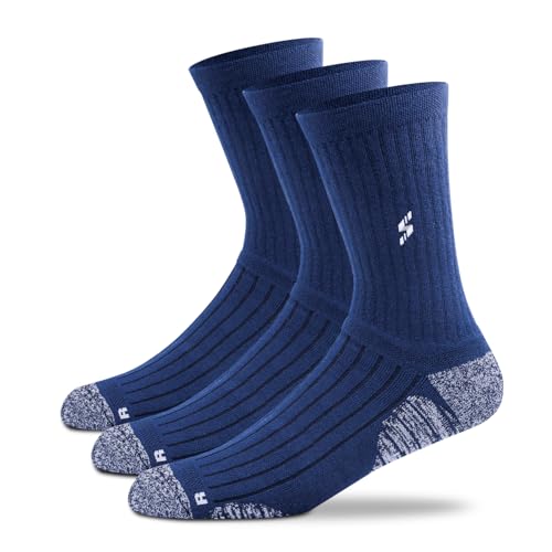 Image of Supersox Calf Length Sports Socks For Men Combo, Made With Durable Breathable Cotton, Anti Odour, Anti Bacterial, Anti Sweat, Moisture Aborbant with Thick Cushioned Bottom (Multicolor, Pack of 3)