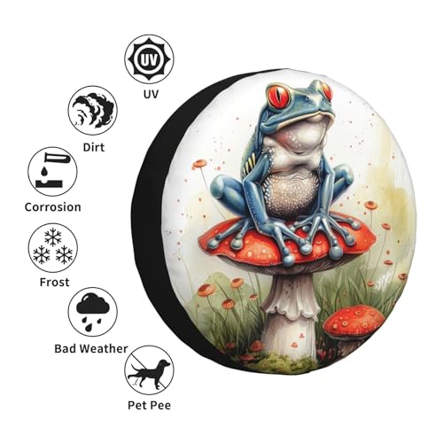 Image of Frog Spare Tire Cover Weatherproof Universal Wheel Protectors Wheel Covers for Rv Camper Travel Trailer SUV Truck 17 Inch