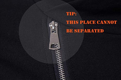 Tristin Men Cool Casual Long Sleeve Oblique Zipper Hip Hop Hoodie Fashion Slim Fit Pullover Lightweight Black Sweatshirt #TOP3