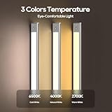 2 Pack Under Cabinet Lighting, 3 Color Temperatures Motion Sensor Light Indoor, LED Rechargeable Cabinet Lights, Stick-On Magnetic Closet Light, Wireless Under Counter Lights for Kitchen, Stair