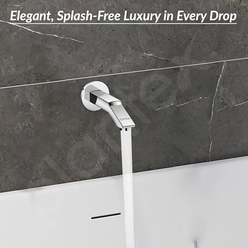 Image of Plantex Bath Tub Spout with Wall Flange /Single Lever Spout /High Flow Tap for Bathroom /Kitchen - (Chrome)