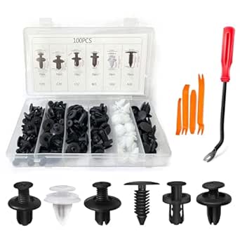 100 Pcs Fender Push Clips Retainer Plastic Rivet Fastener 7mm For - Foto 3