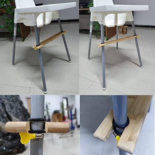 High Chair Footrest, Adjustable NonSlip Natural Wooden Foot Rest for