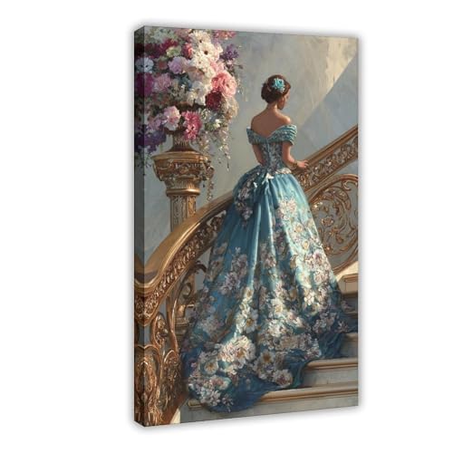 Enchanting Elegance A Gown Of Floral Splendor Hanging Wall Decor
