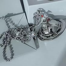 Saturn Necklace Lighter,Refillable Butane Soft Flame Lighter,Sweater Necklace Hanging Ornaments for Family and Friends Collection Decorative GiftSilver