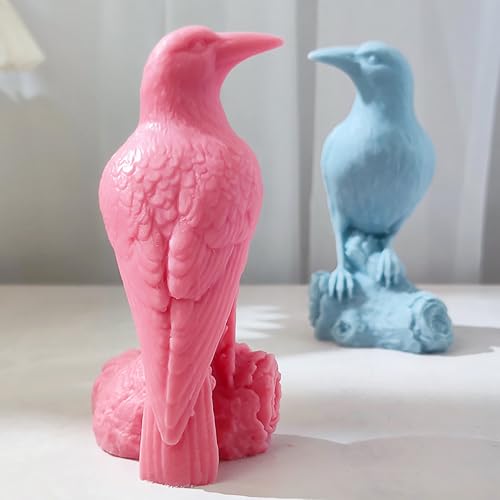 Crow Molds Animal Soap Mold Crow Silicone Wave Spiral Candle Mold - Silicone Resin Casting Molds for Candle & Resin & Soap Craft Supplies