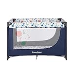 Pamo Babe Travel Foldable Portable Bassinet Baby Infant Comfortable Play Yard Crib Cot with Soft Mattress Breathable Mesh Walls, and Carry Bag Blue - Image 3