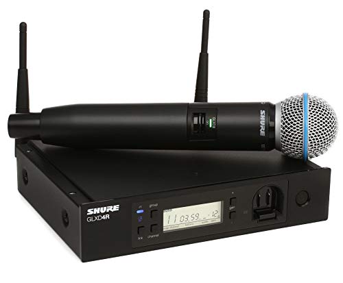 Shure GLXD24R/B58 Microphone System with GLXD4R Rack Mount Receiver and GLXD2 Handheld Transmitter with BETA58A Vocal Mic Capsule