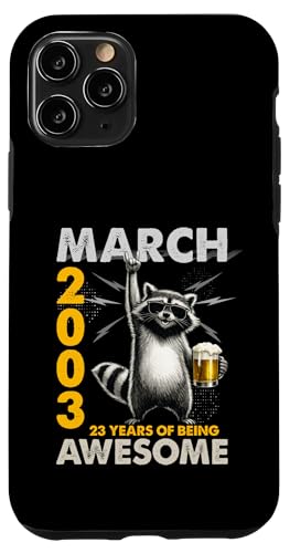 23rd Birthday Raccoon Beer March 2003 Vintage 23 Years Old �X�}�z�P�[�X iPhone 11 Pro �p