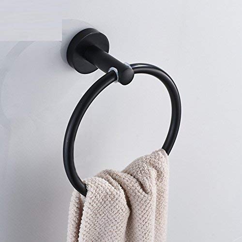 Anneau de serviette de maison et d'hôtel pour salle de bains moderne noire