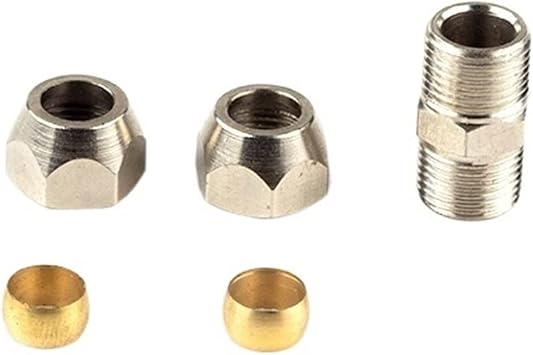 4 6 8 10 12 14 16mm OD Tube Brass Ferrule Tube Compression Fitting Connector Oil Water Gas Adapter L-type T-shaped (Color : Zhitong, Size : OD tube 8mm)