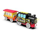 Battery Operated Locomotive Train Toy for Wooden Tracks, Motorized Trains for Toddlers, Train Accessories Compatible with Thomas, Brio, Chuggington, Melissa and Doug - Image 9