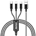 RAVIAD Multi Cavo di Ricarica, Cavo 3 in 1 Multiplo Cavetto Micro USB Tipo C Nylon Intrecciato Cavo di Ricarica USB per Phone 12 11 XR, Samsung Galaxy, Huawei, Honor, Google Pixel, 1.2M Nero
