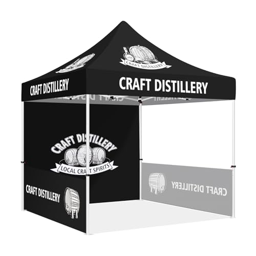 ABLEM8CANOPY 10x10 Custom Pop Up Canopy Tent with Sidewalls, Waterproof UV Resistant Aluminum Frame for Brewery, Beer Festival & Trade Show