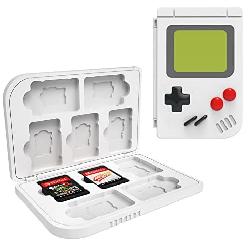 20 in 1 Playing Card Storage Case for Nintendo Switch, Portable and Slim Magnetic Silicone Box with 10 Playing Card Slots and 10 Micro SD Card Slots (White) Cover