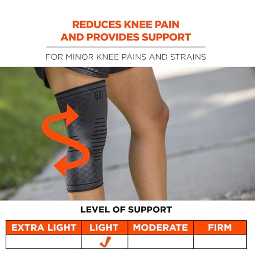 Image of Ergodyne ProFlex 601 Knee Compression Sleeve Support for Men and Women Black, Large
