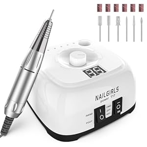 Electric Nail Drill Professional Machine,NAILGIRLS Electric Nail File E-File Nail Drill Kit for Gel Acrylic Nails,Portable 35000RPM Manicure Pedicure Polishing Shape Tools for Home Salon Use