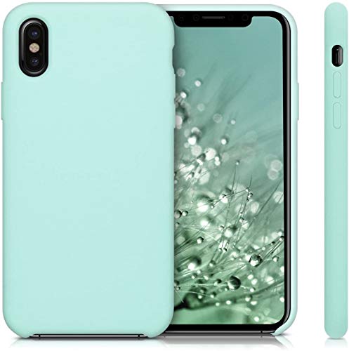 Image of REALCASE iPhone X | iPhone Xs Back Cover Case | Full Protective Liquid Silicone | Shockproof Case Back Cover for iPhone X /Xs [S-Mint Green]